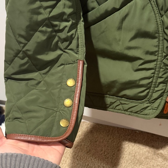Coach Men's Olive Quilted Jacket with Brown Collar good condition - Picture 8 of 9